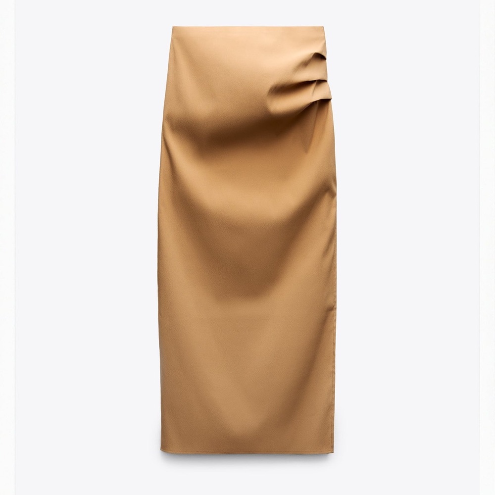 New Zara 2 Pieces Match Set Ruched Stretch Top + Skirt